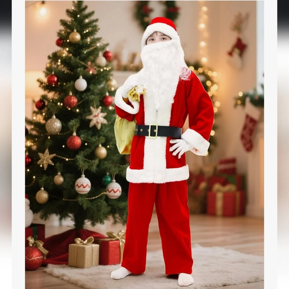 Kids Santa Claus Costume Set - Red and White NWT